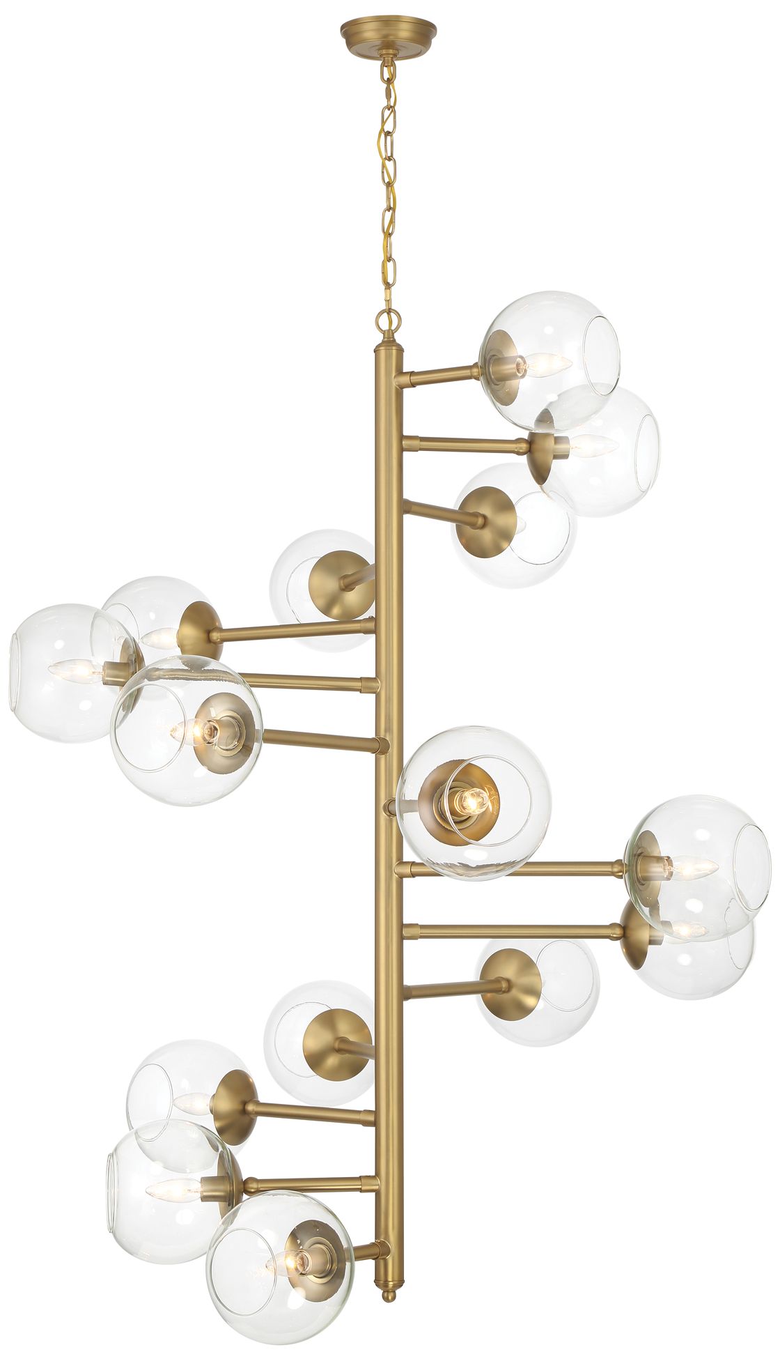 Image 2 Minka Lavery Millikan 15-Light 38.75-in Brass Pendant with Glass Shades