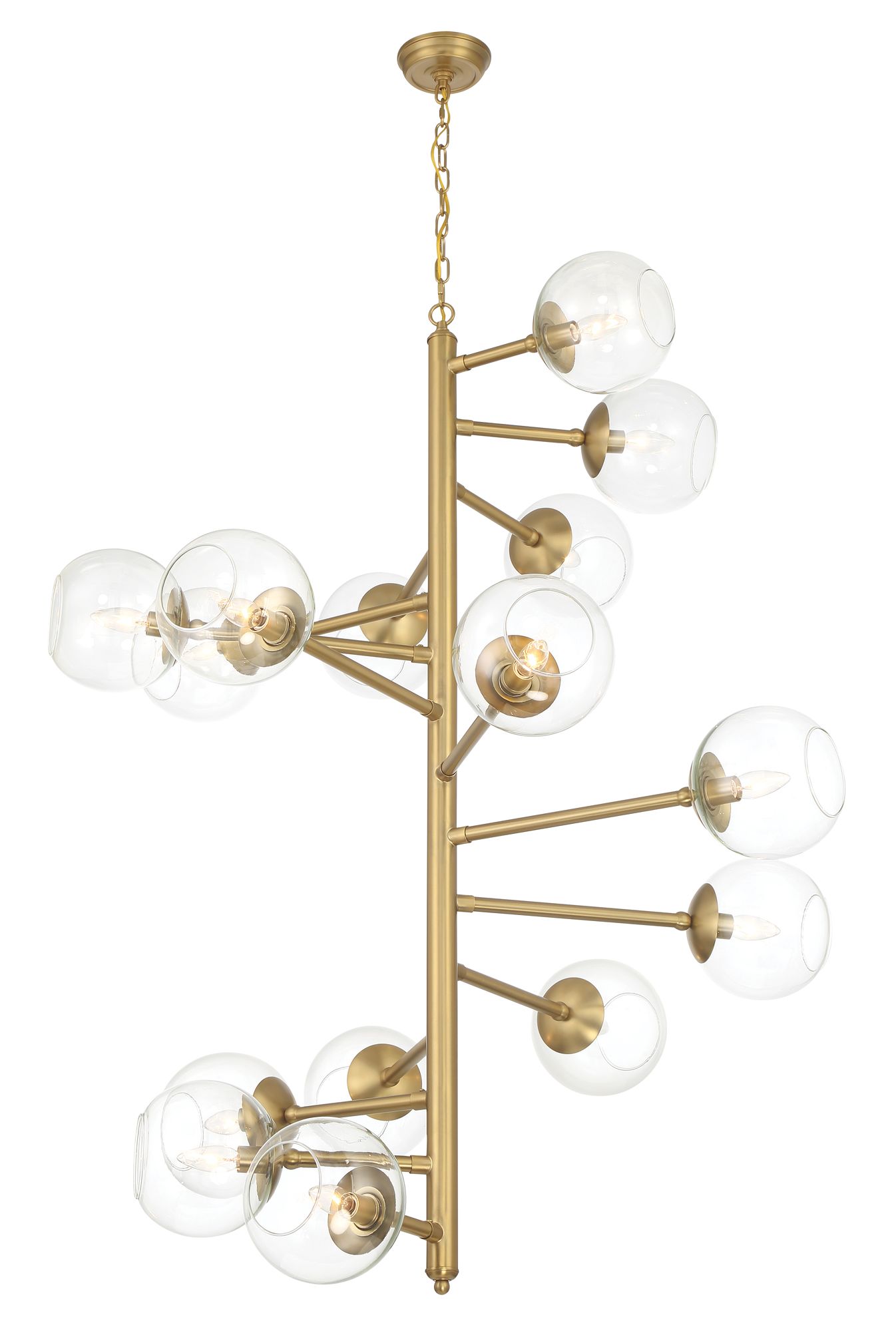 Image 4 Minka Lavery Millikan 15-Light 38.75-in Brass Pendant with Glass Shades more views