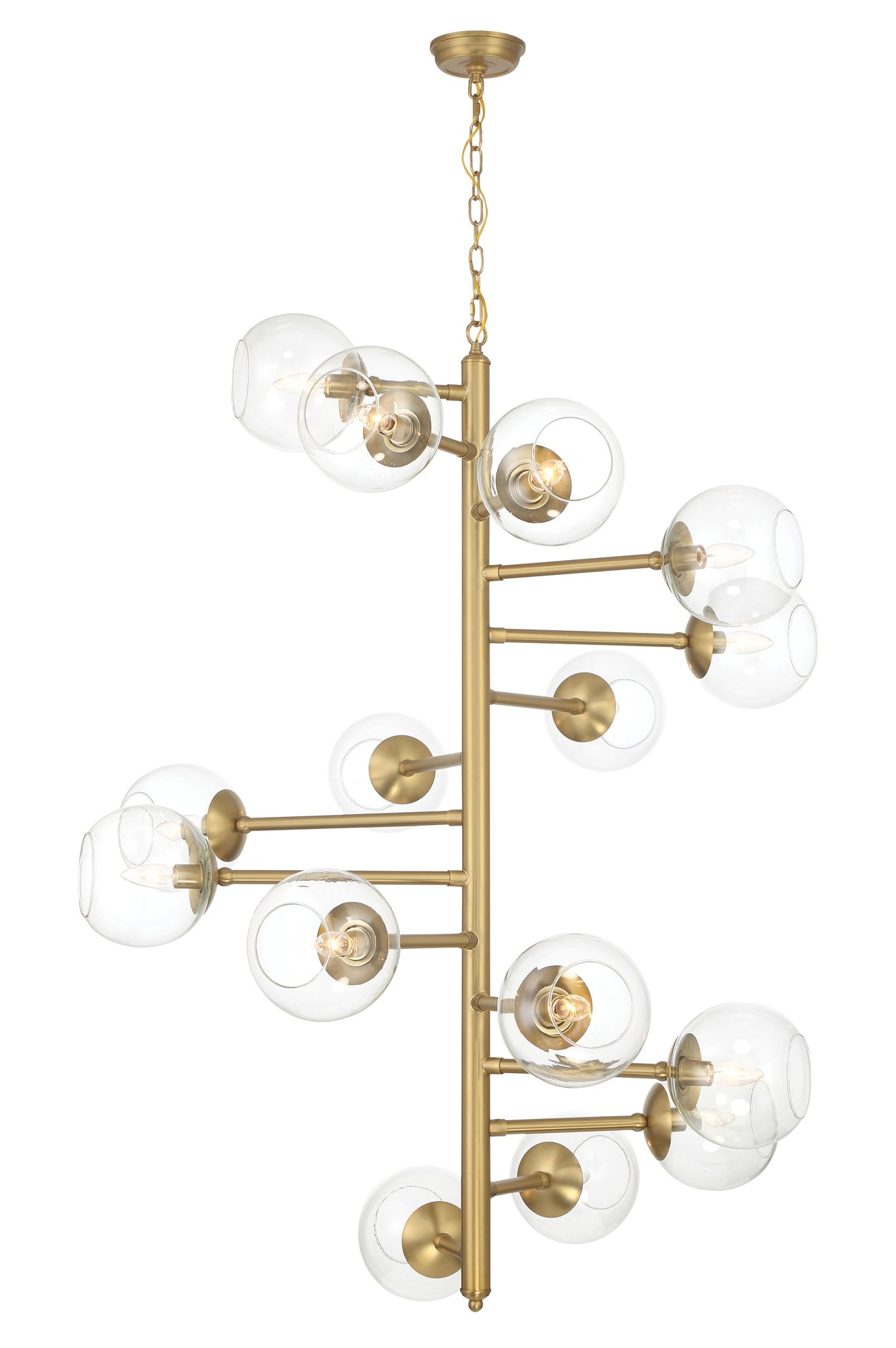 Image 5 Minka Lavery Millikan 15-Light 38.75-in Brass Pendant with Glass Shades more views