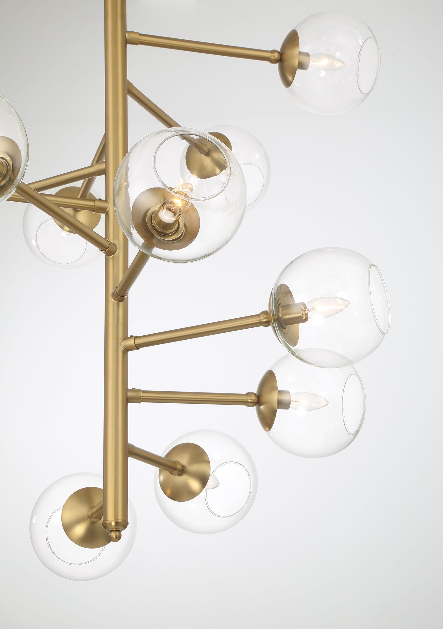 Image 6 Minka Lavery Millikan 15-Light 38.75-in Brass Pendant with Glass Shades more views