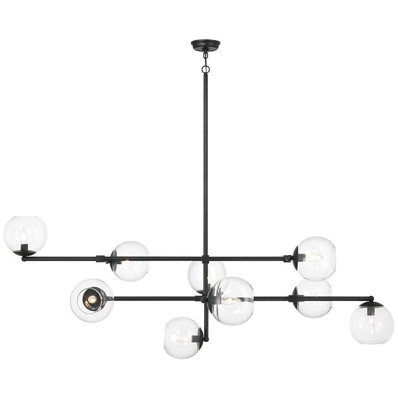 Image 2 Minka Lavery Millikan 9-Light 64-in Black Pendant with Clear Glass Shades