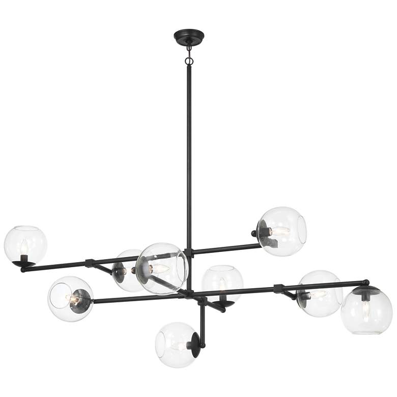 Image 3 Minka Lavery Millikan 9-Light 64-in Black Pendant with Clear Glass Shades more views