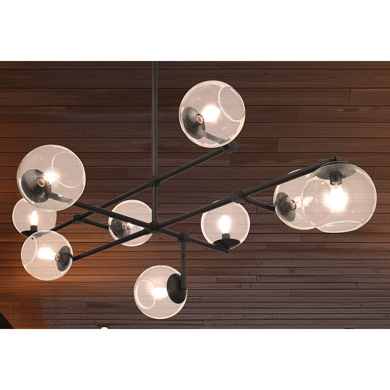 Image 6 Minka Lavery Millikan 9-Light 64-in Black Pendant with Clear Glass Shades more views