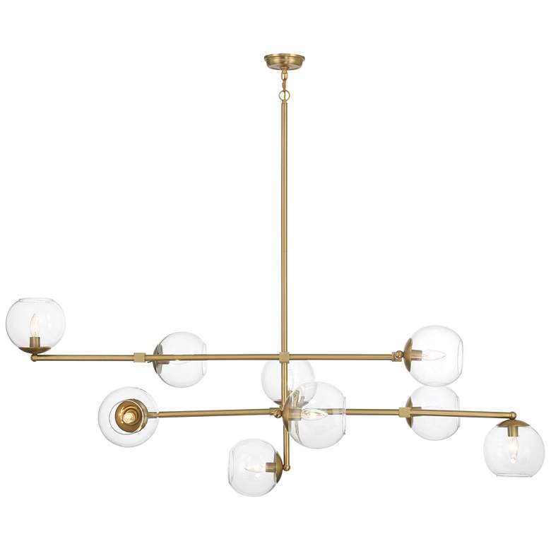 Image 1 Minka Lavery Millikan 9-Light 64-in Brass Pendant with Clear Glass Shades