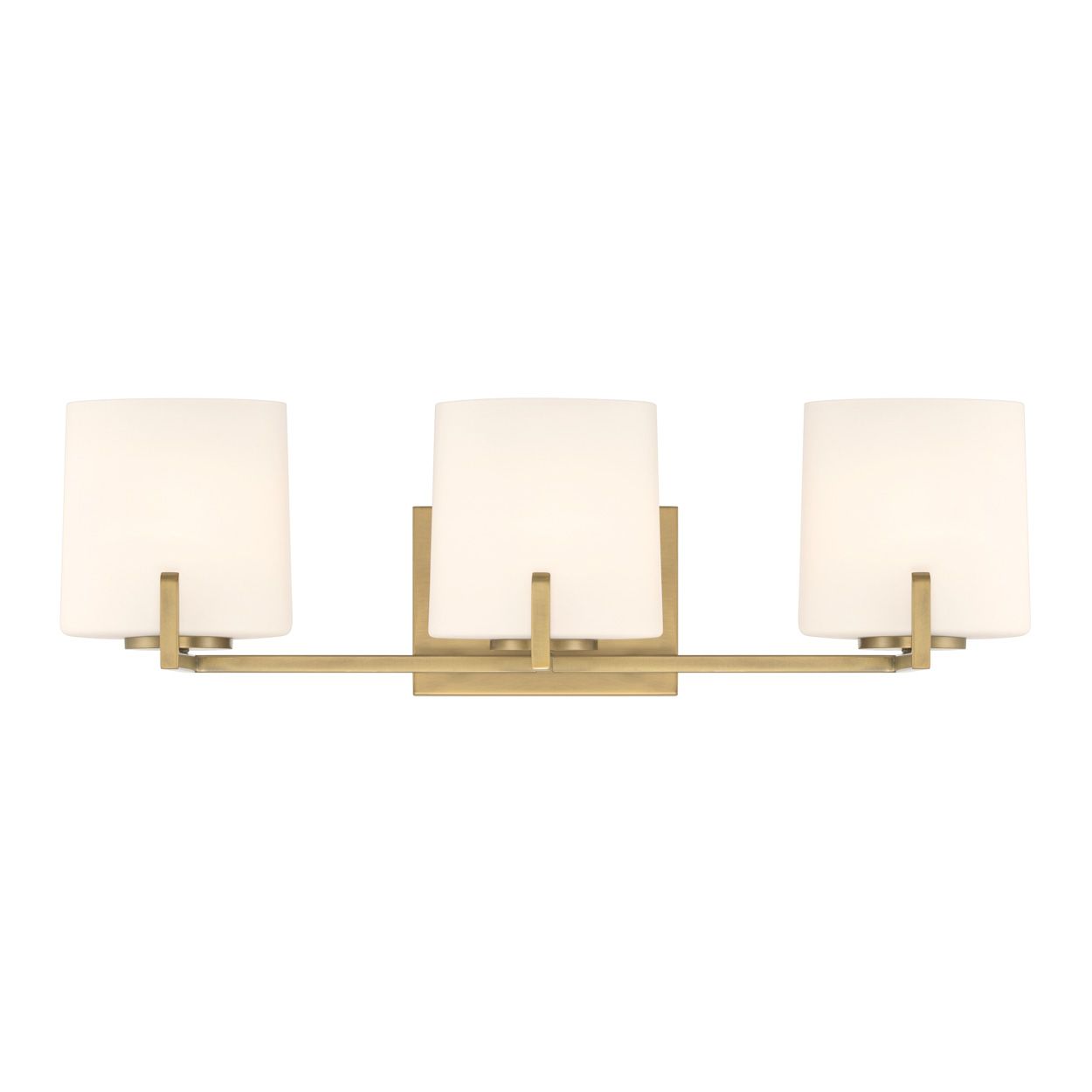 Thumbnail2 of Minka Lavery Mirelle 3Light 25in Legacy Brass Vanity Light with Glass Shade more views