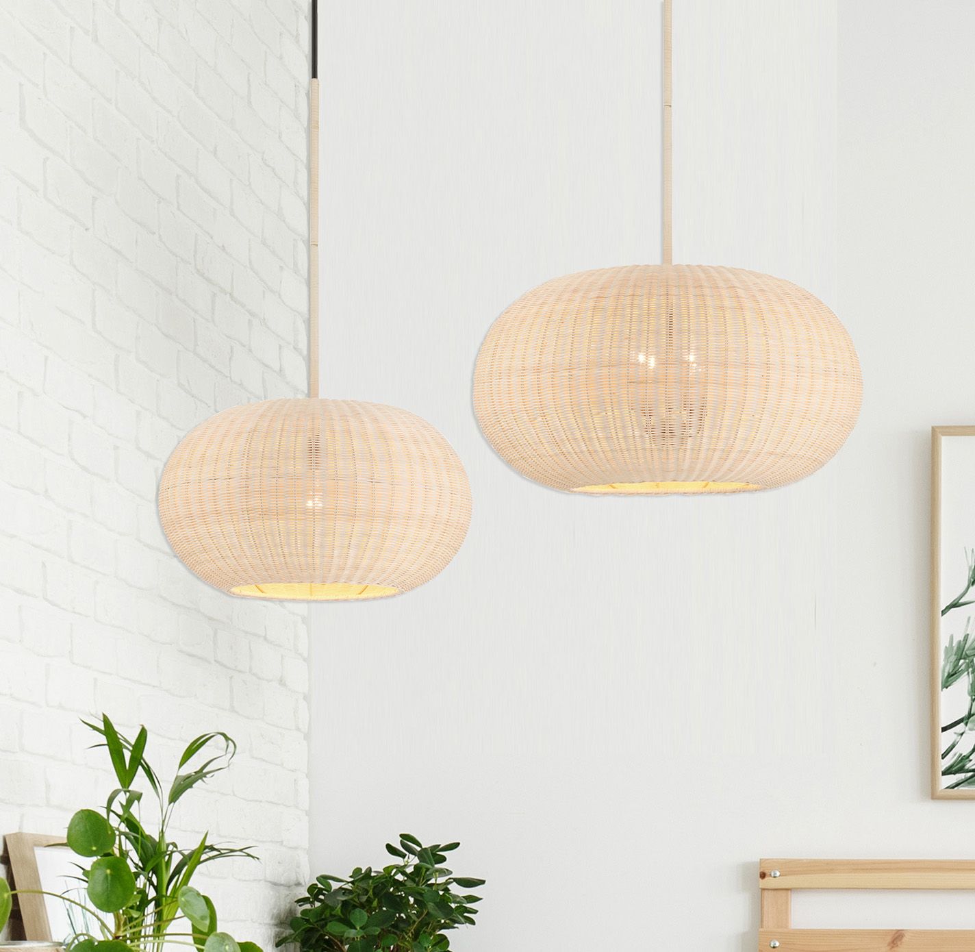Image 4 Minka-Lavery Modjeska 1-Light Coal Black Pendant with Natural Rattan Shade more views