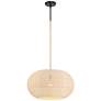 2_Minka-Lavery Modjeska 20" Wide Black and Natural Rattan Shade Pendant