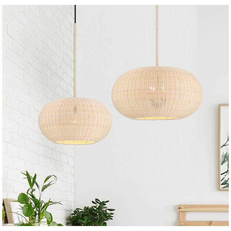Image 4 Minka-Lavery Modjeska 20" Wide Black and Natural Rattan Shade Pendant more views