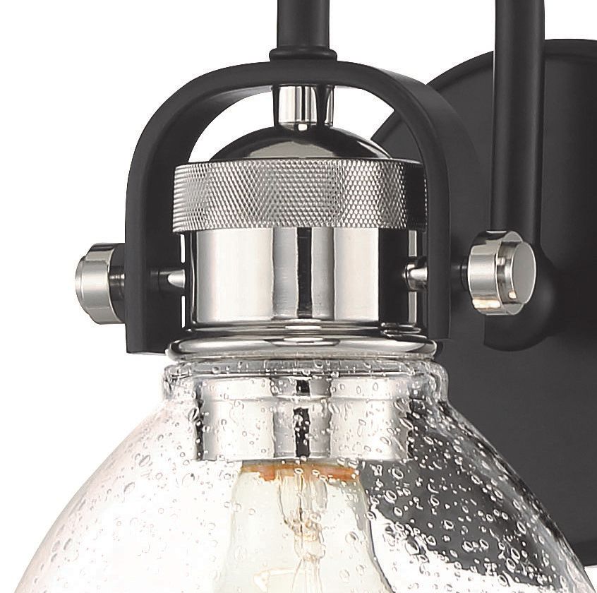 Image 3 Minka-Lavery Monico 1-Light Coal Black and Polished Nickel Vanity Light more views