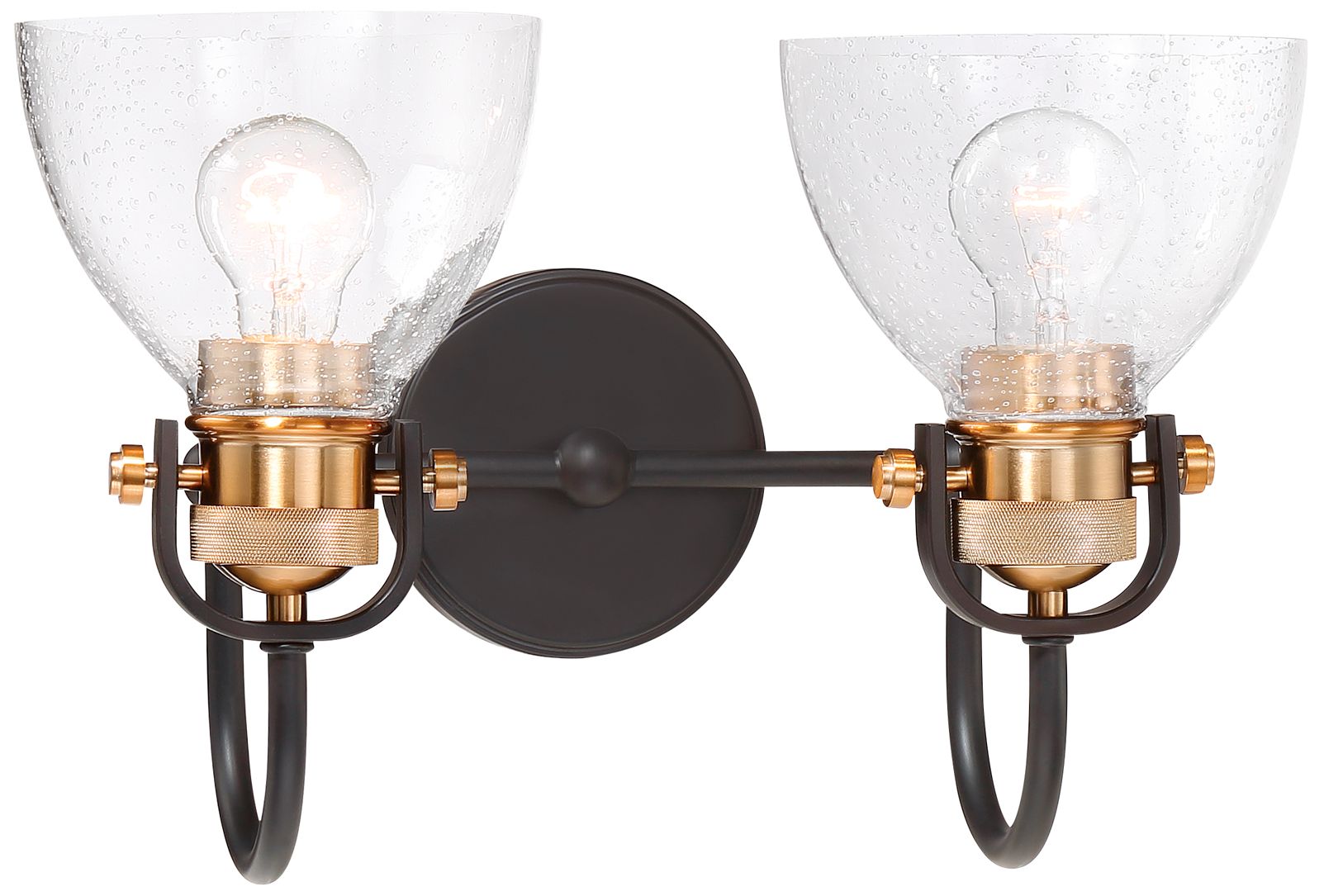 Minka-Lavery Monico 2-Light Painted Bronze and Natural Brass Vanity Light