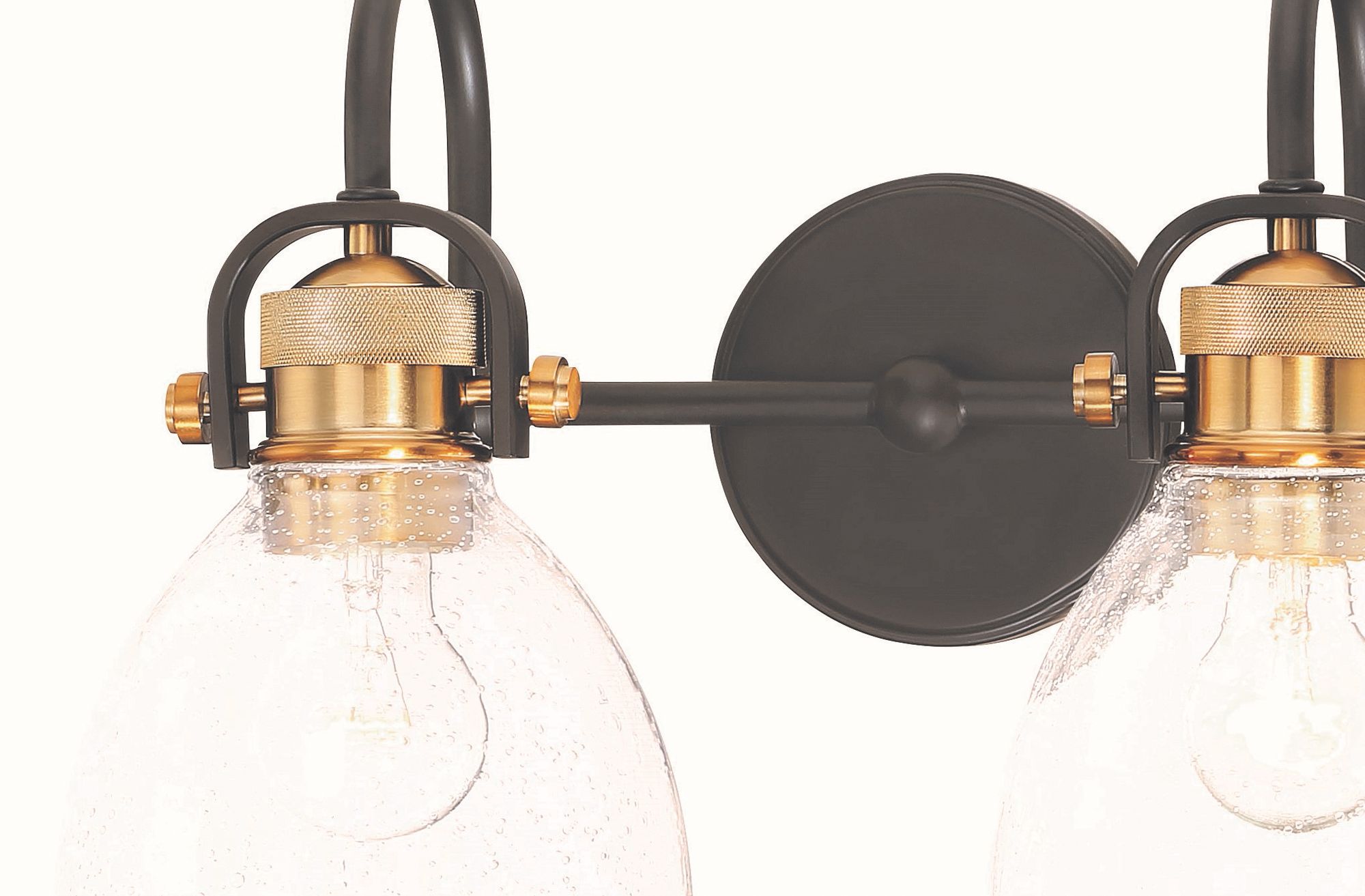 Image 3 Minka-Lavery Monico 2-Light Painted Bronze and Natural Brass Vanity Light more views