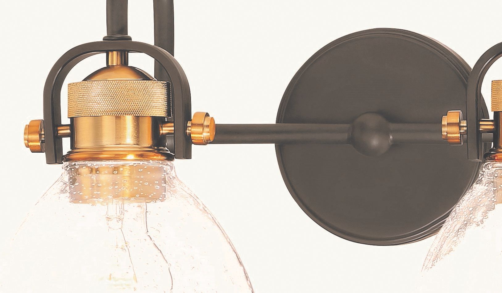 Image 4 Minka-Lavery Monico 2-Light Painted Bronze and Natural Brass Vanity Light more views