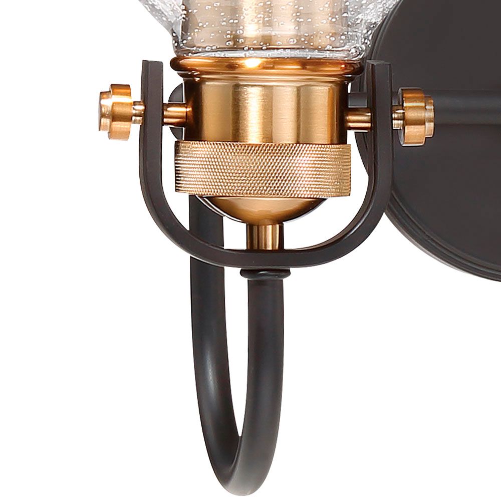 Image 5 Minka-Lavery Monico 2-Light Painted Bronze and Natural Brass Vanity Light more views