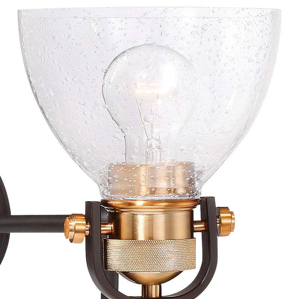 Image 6 Minka-Lavery Monico 2-Light Painted Bronze and Natural Brass Vanity Light more views