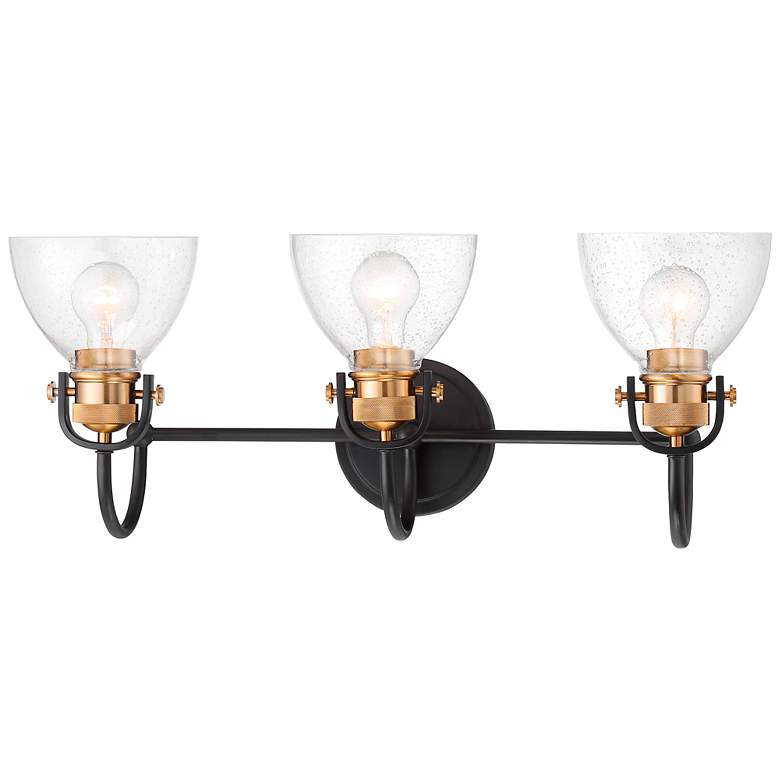 Image 2 Minka Lavery Monico 26" Wide Bronze and Brass 3-Light Bath Light