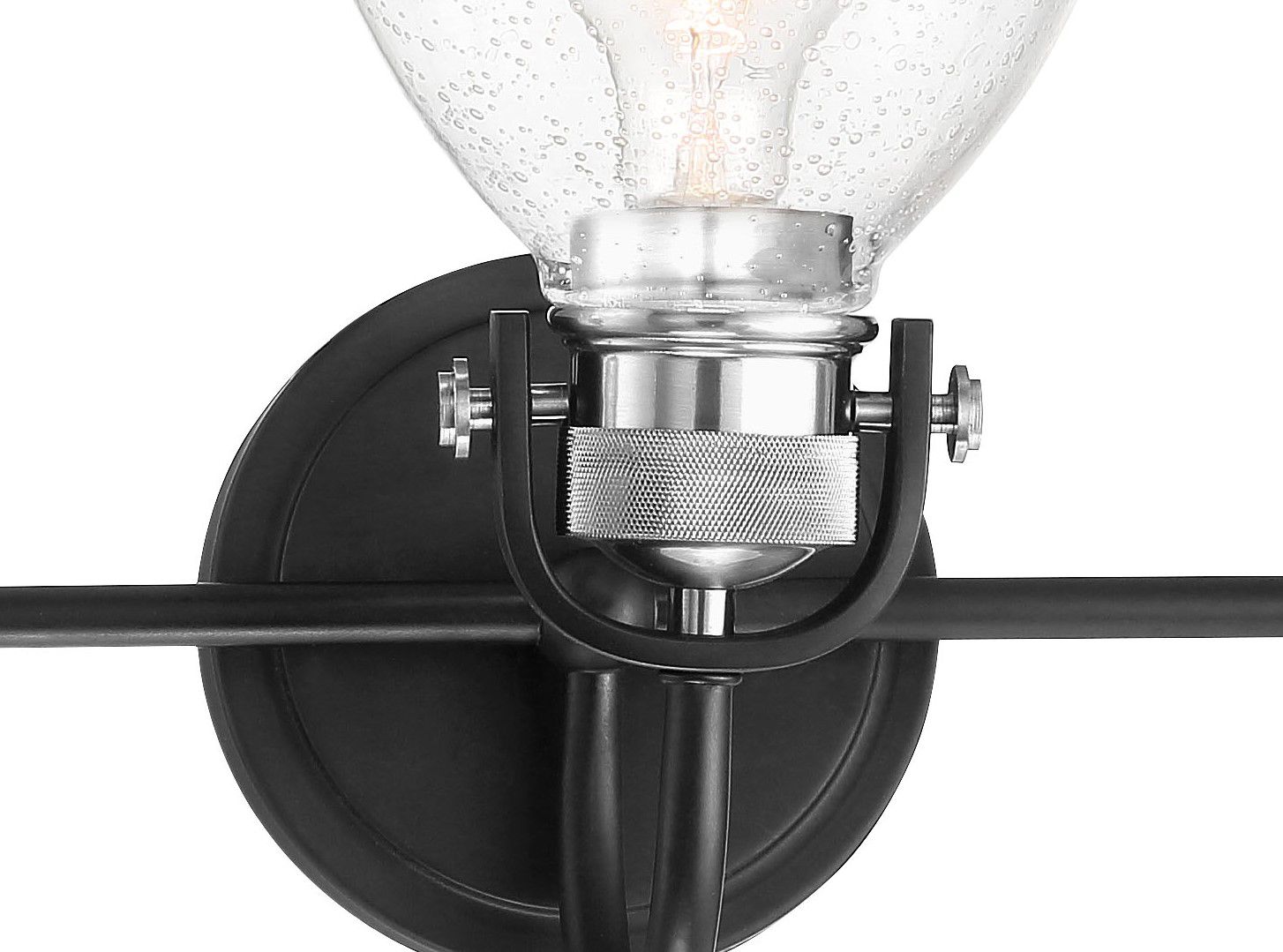 Image 6 Minka-Lavery Monico 3-Light Matte Black and Polished Nickel Bath Light more views