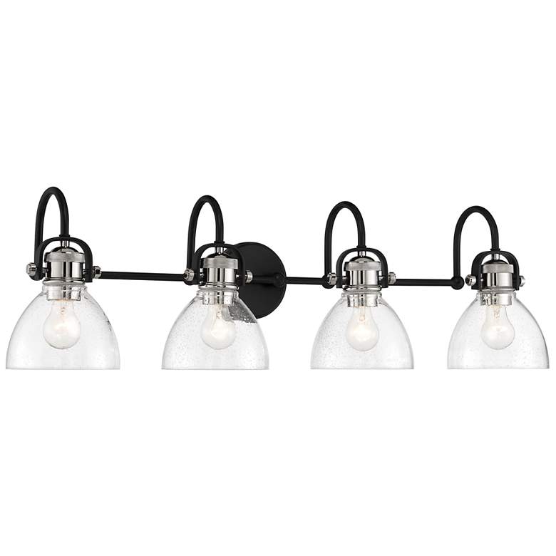 Image 1 Minka Lavery Monico 35 3/4" Matte Black and Nickel 4-Light Bath Light