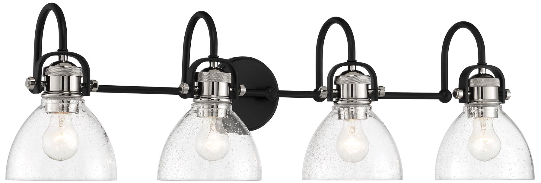 Minka-Lavery Monico 4-Light Coal and Polished Nickel Bath