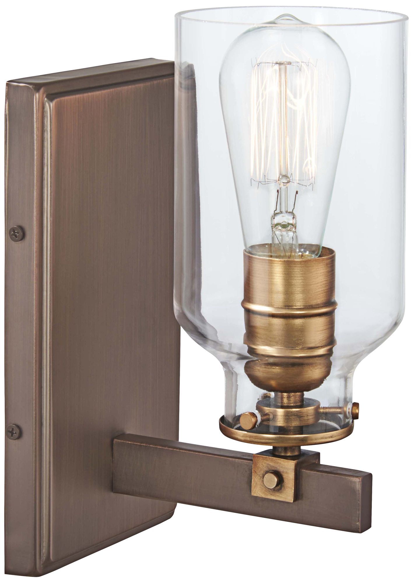 Minka-Lavery Morrow 1-Light Harvard Court Bronze Vanity Light with Shade