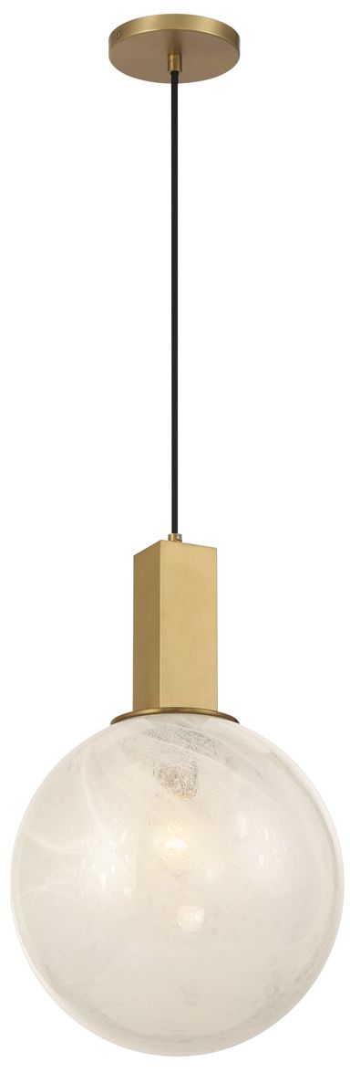 Thumbnail1 of Minka Lavery Narra 1-Light 12-in Legacy Brass Pendant with Shade