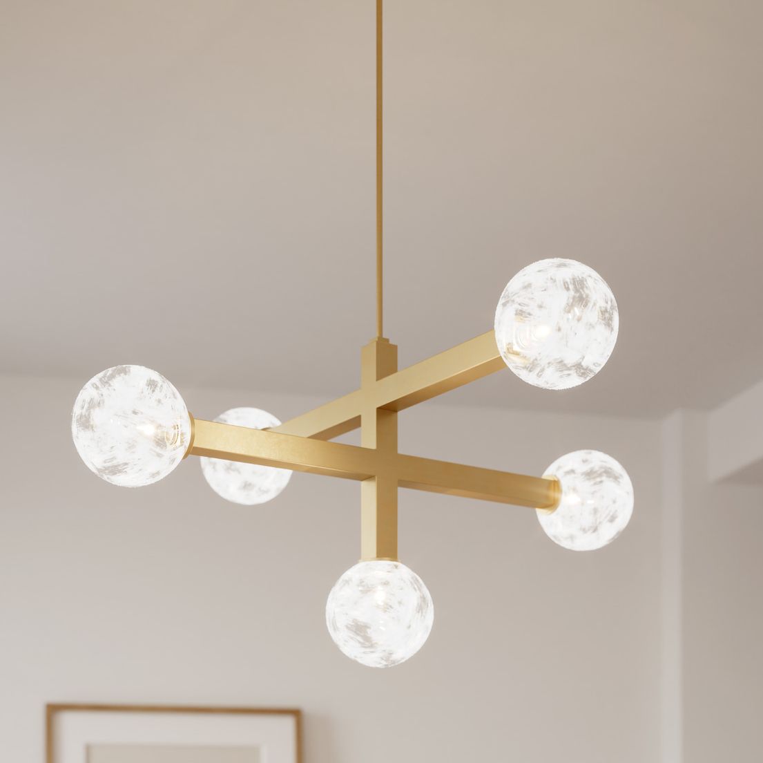 Thumbnail1 of Minka Lavery Narra 5-Light 47-in Legacy Brass Chandelier with Shades