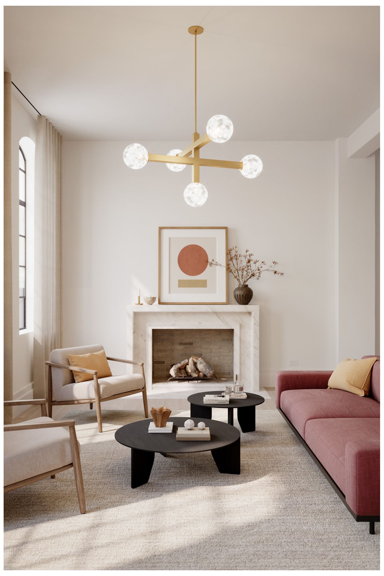 Thumbnail4 of Minka Lavery Narra 5-Light 47-in Legacy Brass Chandelier with Shades more views