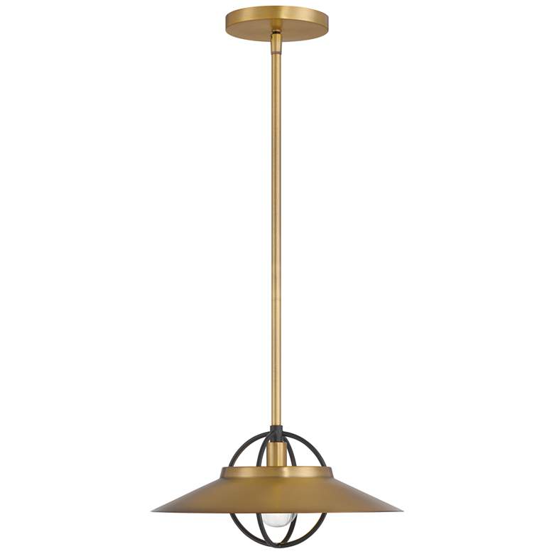 Image 2 Minka-Lavery Newburie 1-Light 12-in Brass and Matte Black Indoor Pendant more views