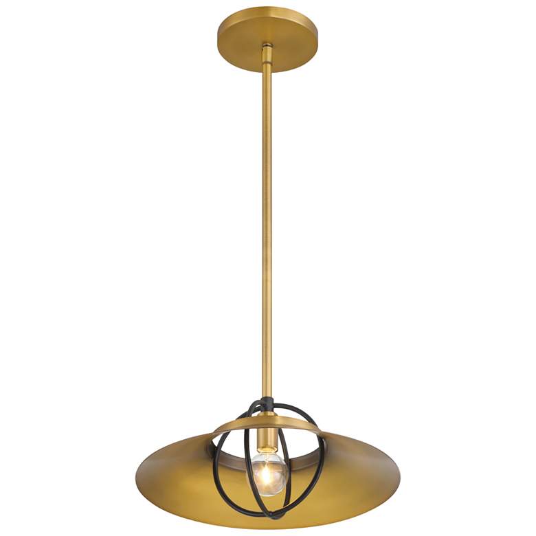 Image 4 Minka-Lavery Newburie 1-Light 12-in Brass and Matte Black Indoor Pendant more views