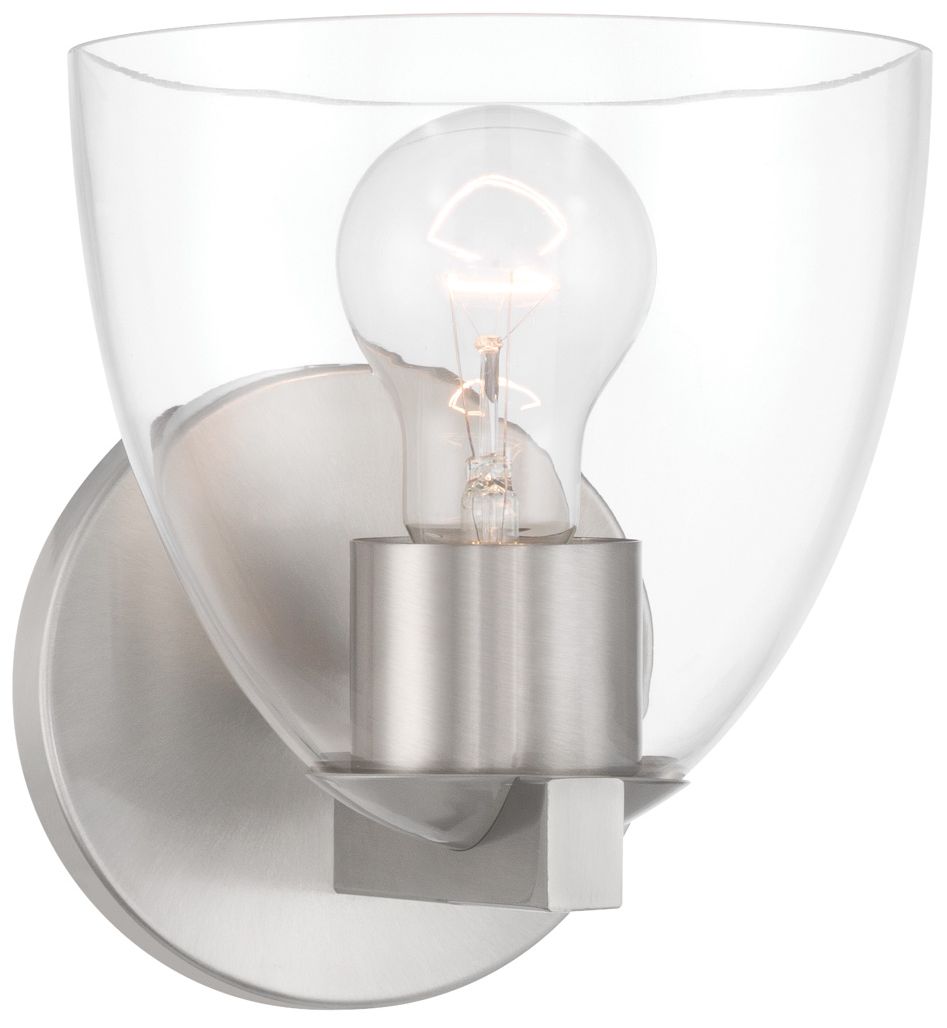 Image 2 Minka Lavery Noellea 1-Light 6.5-in Brushed Nickel Vanity Light with Shade