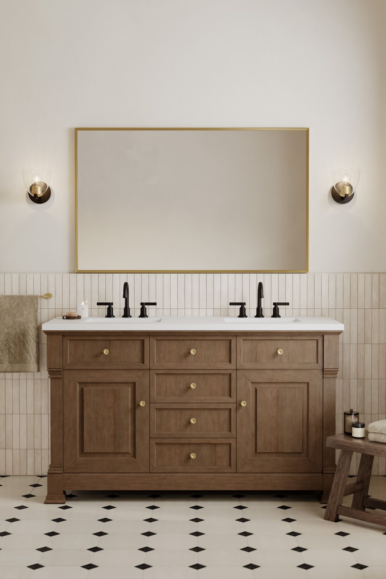 Image 4 Minka Lavery Noellea 1-Light 6.5in Bronze and Brass Vanity Light with Shade more views