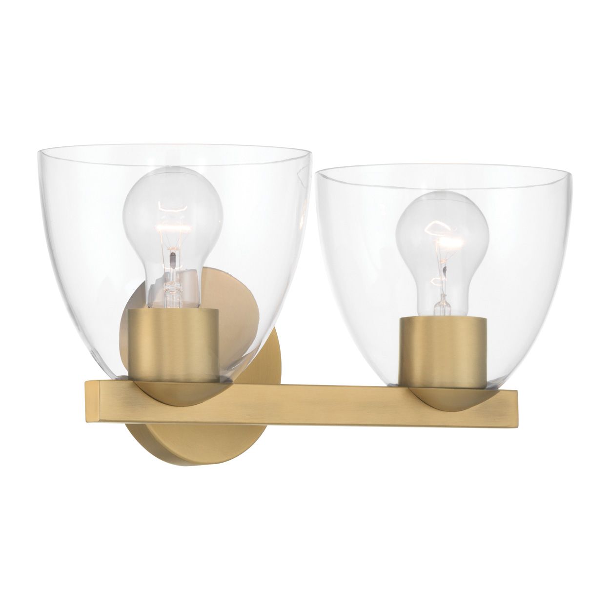 Image 5 Minka Lavery Noellea 2-Light 15.25-in Legacy Brass Vanity Light with Shades more views