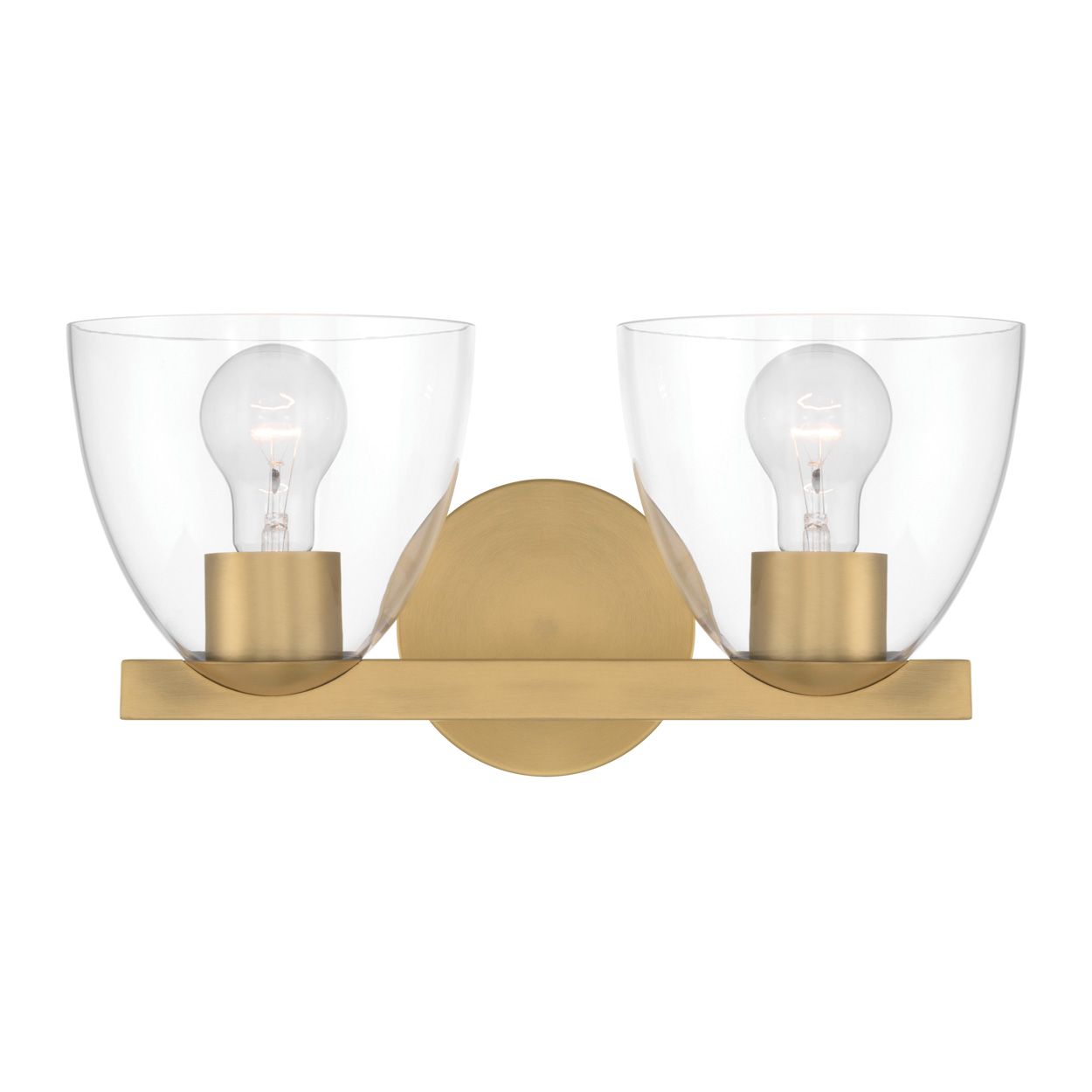 Image 6 Minka Lavery Noellea 2-Light 15.25-in Legacy Brass Vanity Light with Shades more views