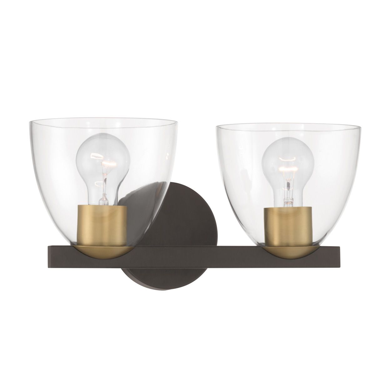 Image 3 Minka Lavery Noellea 2-Lt 15.25-in Bronze and Brass Vanity Light with Shade more views