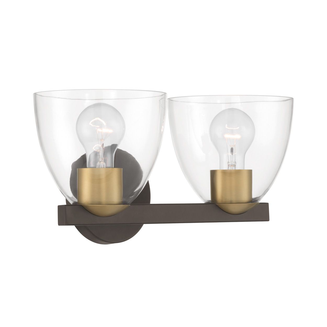Image 5 Minka Lavery Noellea 2-Lt 15.25-in Bronze and Brass Vanity Light with Shade more views