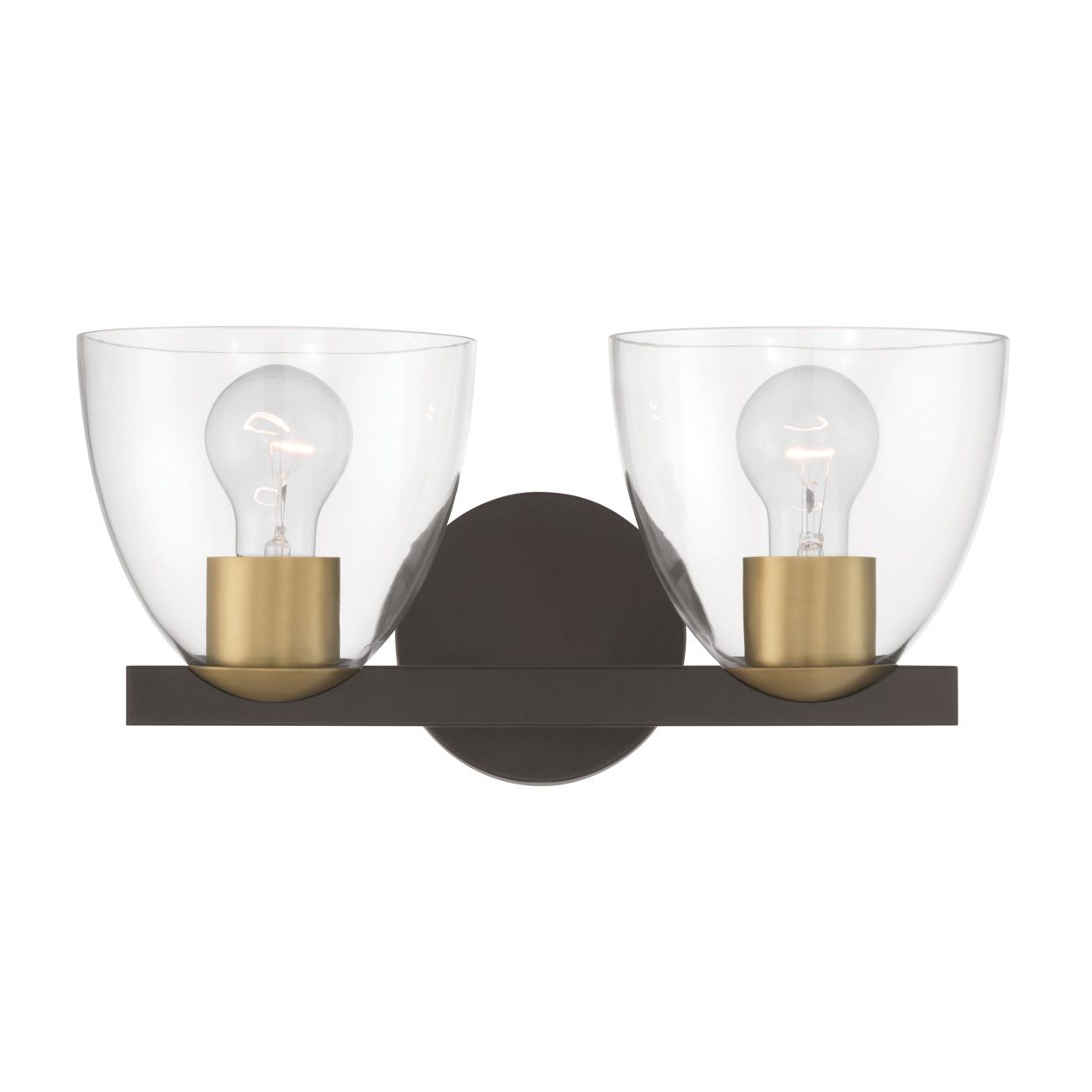 Image 6 Minka Lavery Noellea 2-Lt 15.25-in Bronze and Brass Vanity Light with Shade more views