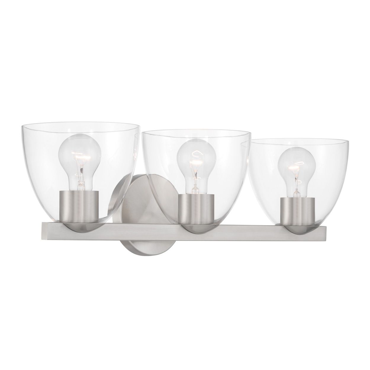 Image 6 Minka Lavery Noellea 3-Light 23.5-in Brush Nickel Vanity Light with Shade more views