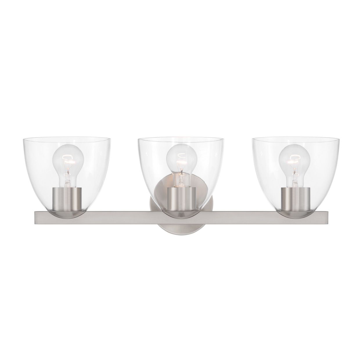 Image 7 Minka Lavery Noellea 3-Light 23.5-in Brush Nickel Vanity Light with Shade more views