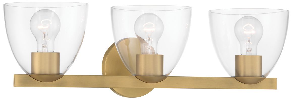 Minka Lavery Noellea 3-Light 23.5-in Legacy Brass Vanity Light with Shades