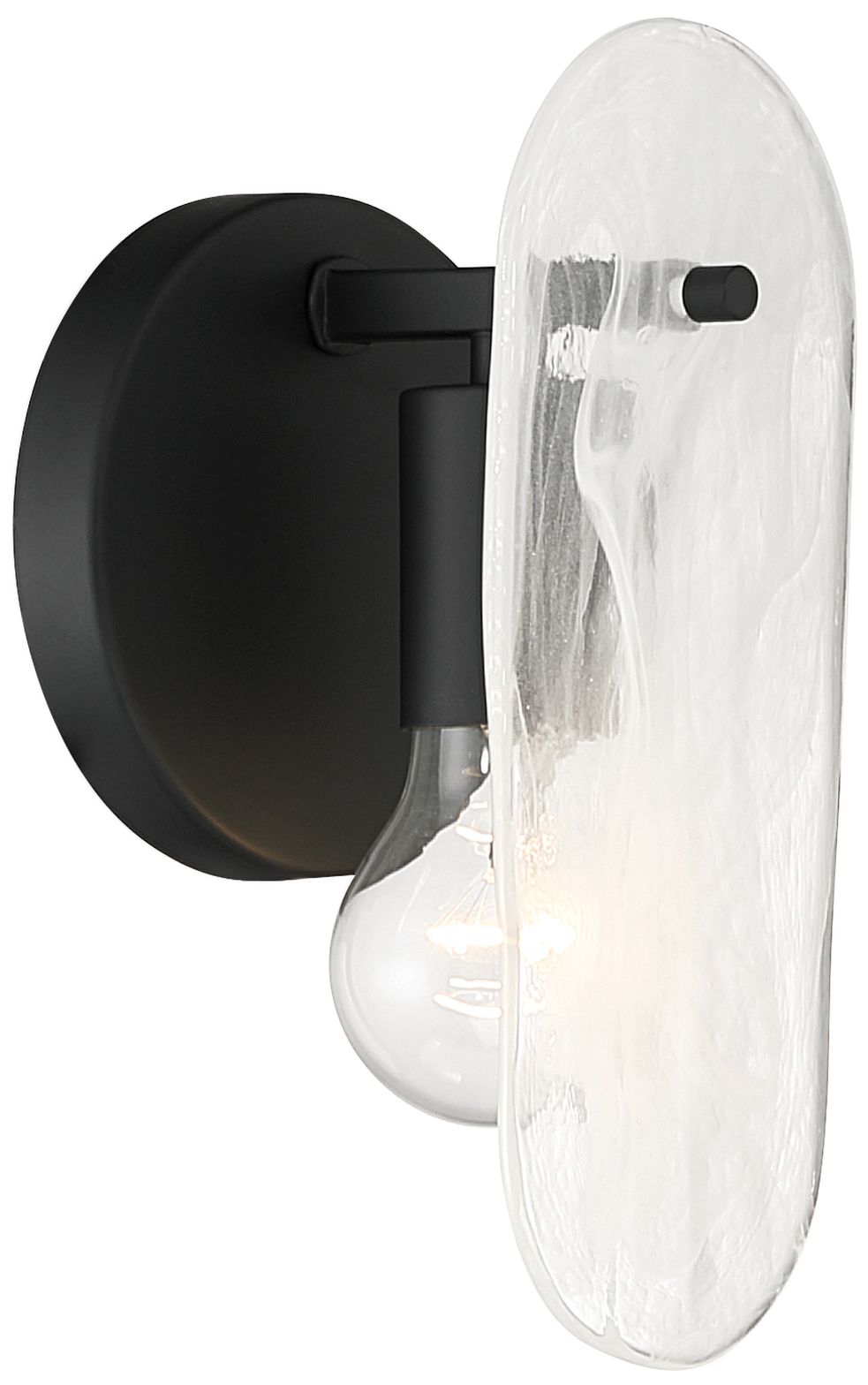 Minka Lavery Oldmill 1-Light 5-in Dark Matte Black Wall Sconce with Shade