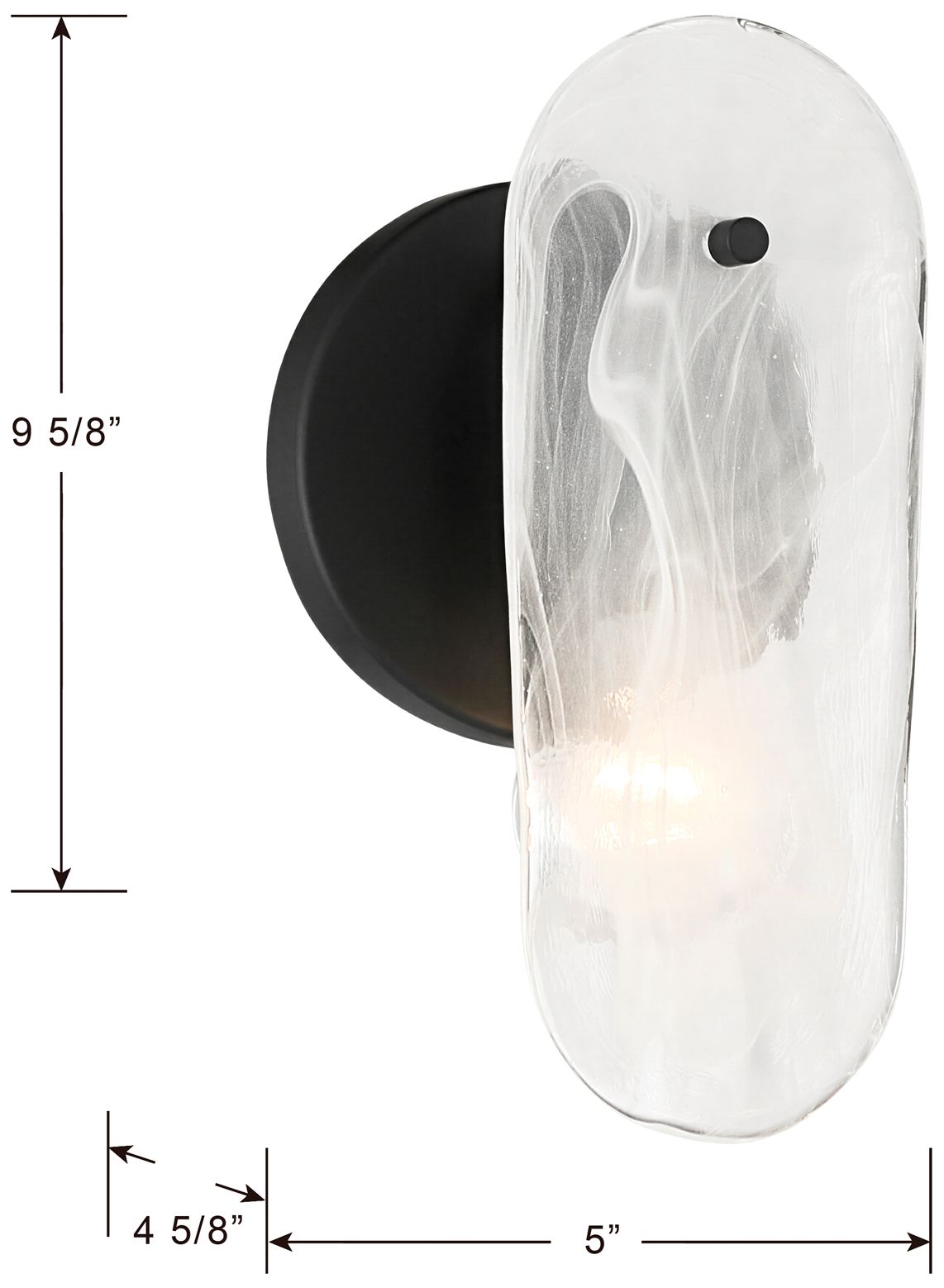 Minka Lavery Oldmill 1-Light 5-in Dark Matte Black Wall Sconce with Shade