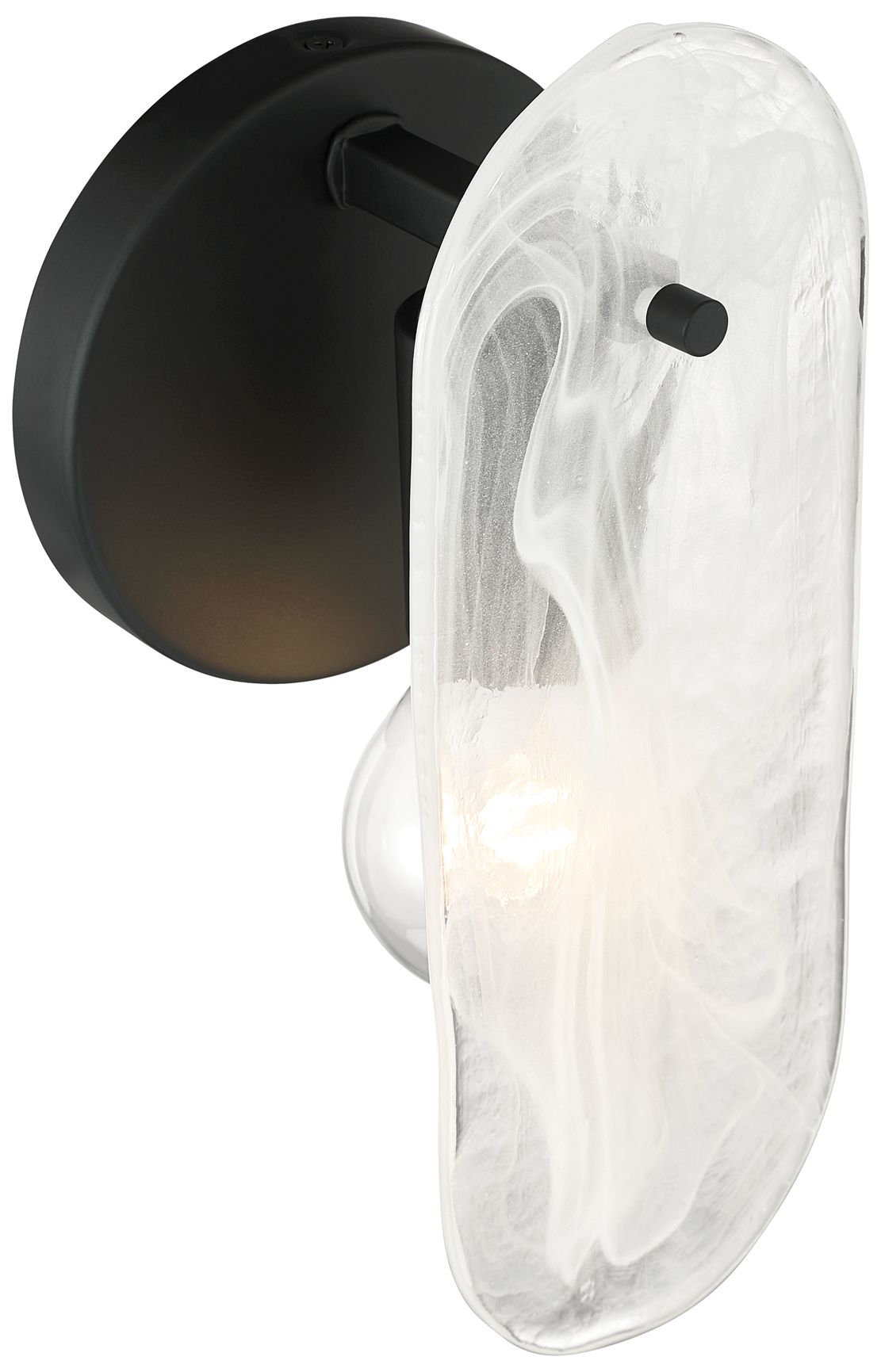 Minka Lavery Oldmill 1-Light 5-in Dark Matte Black Wall Sconce with Shade