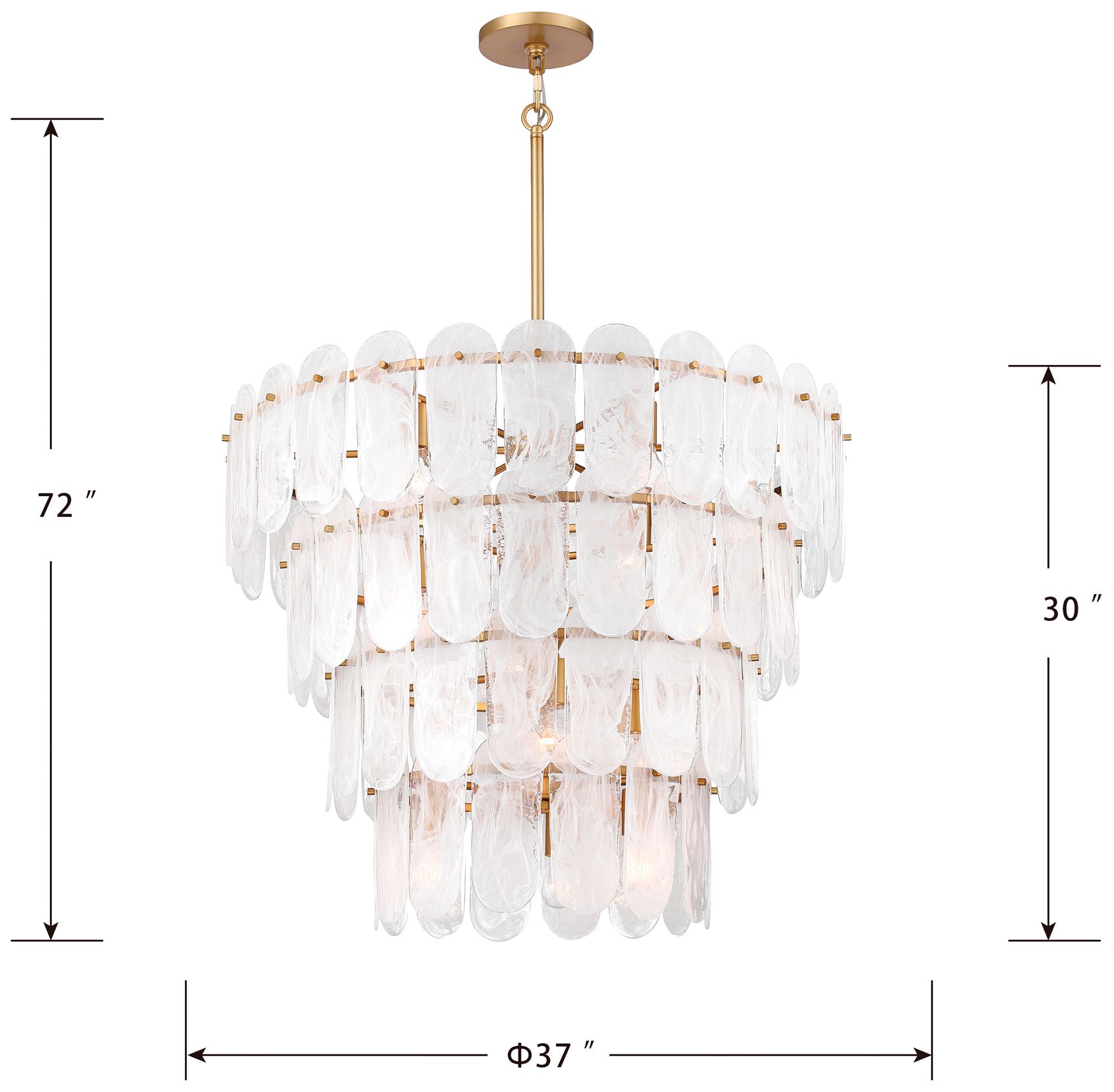 Image 6 Minka Lavery Oldmill 15-Light 37-in Legacy Brass Pendant with Glass Shades more views