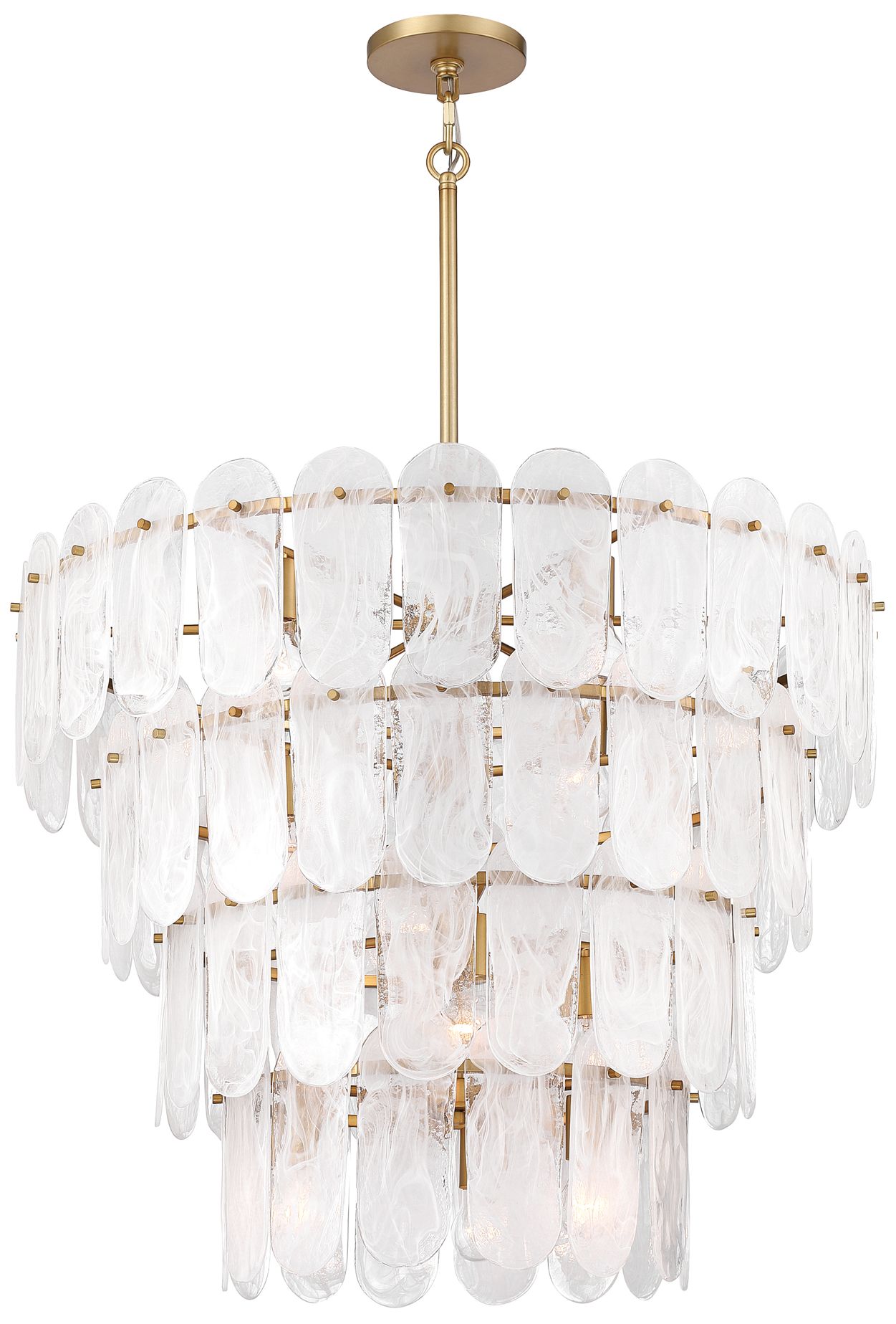 Minka Lavery Oldmill 15-Light 37-in Legacy Brass Pendant with Glass Shades