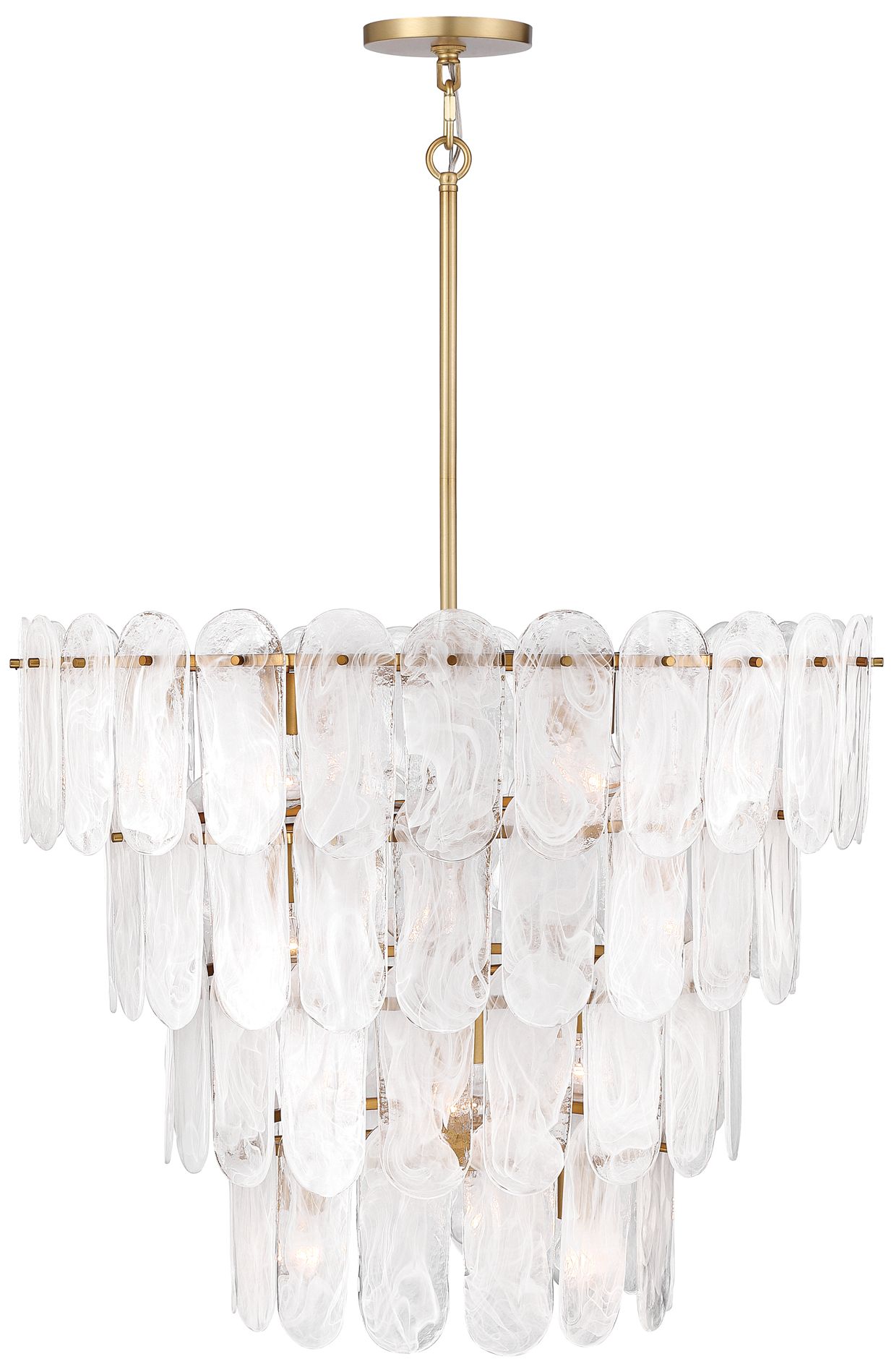 Minka Lavery Oldmill 15-Light 37-in Legacy Brass Pendant with Glass Shades