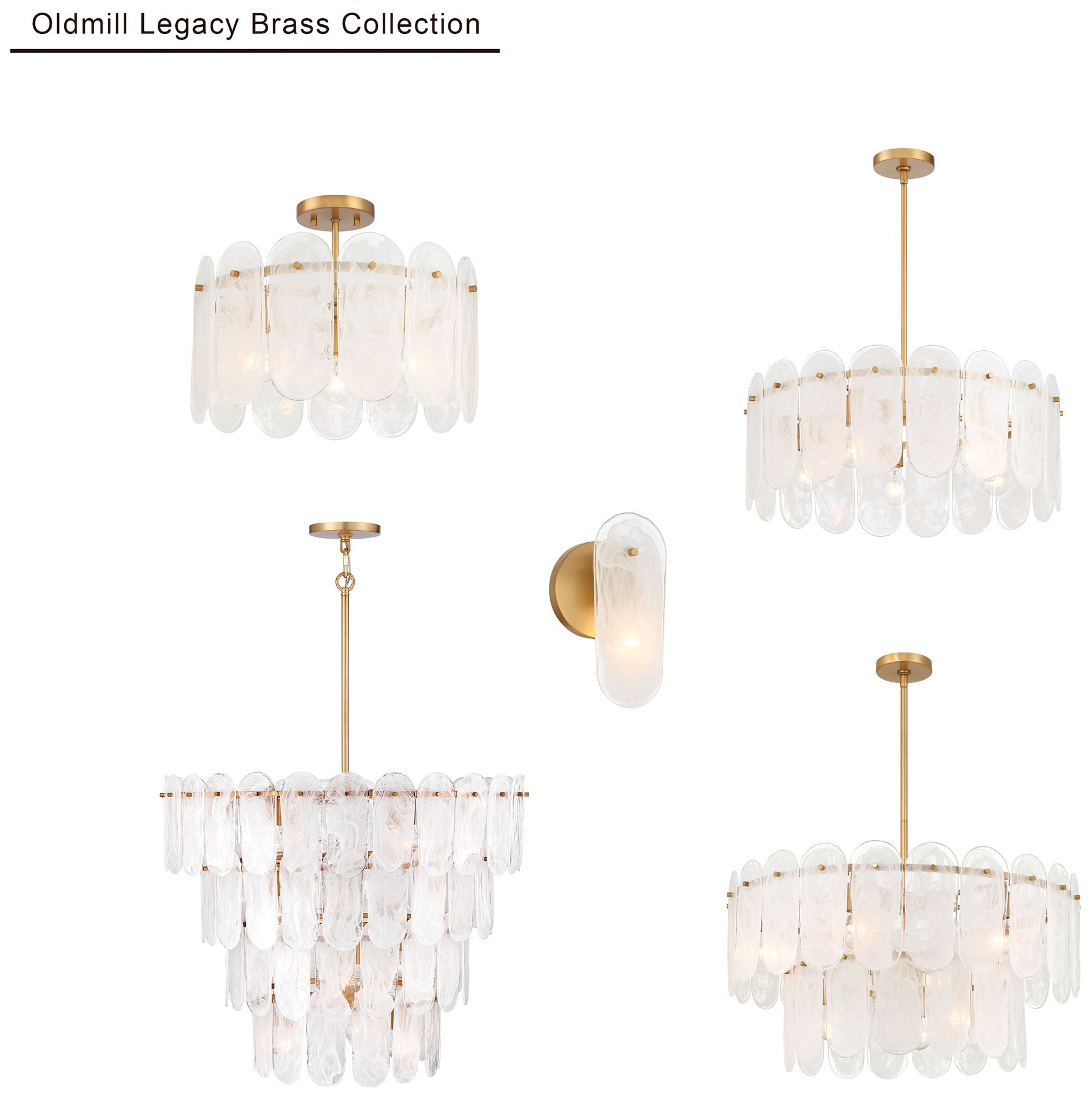 Minka Lavery Oldmill 15-Light 37-in Legacy Brass Pendant with Glass Shades
