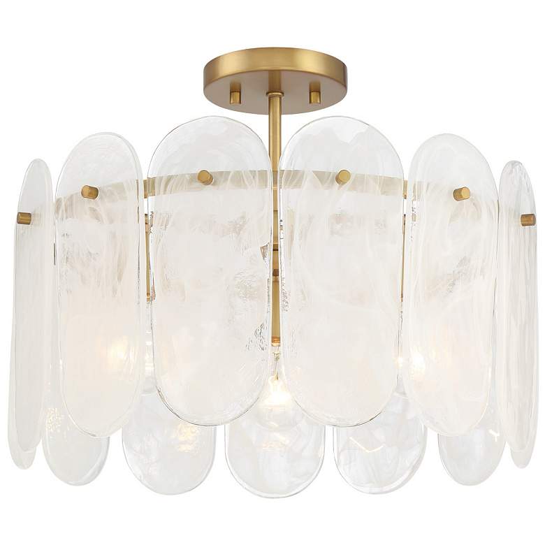 Image 1 Minka-Lavery Oldmill 3-Light 18.25-in Legacy Brass Indoor Semi Flush