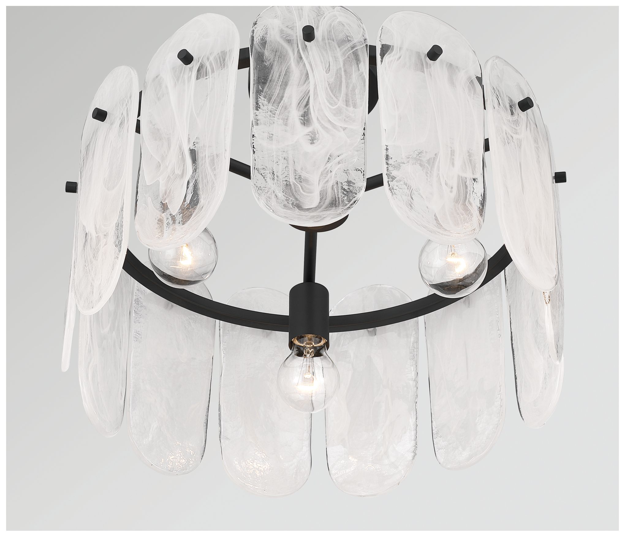 Image 7 Minka Lavery Oldmill 3-Lt 18.25-in Black Semi-Flush Mount with Glass Shades more views