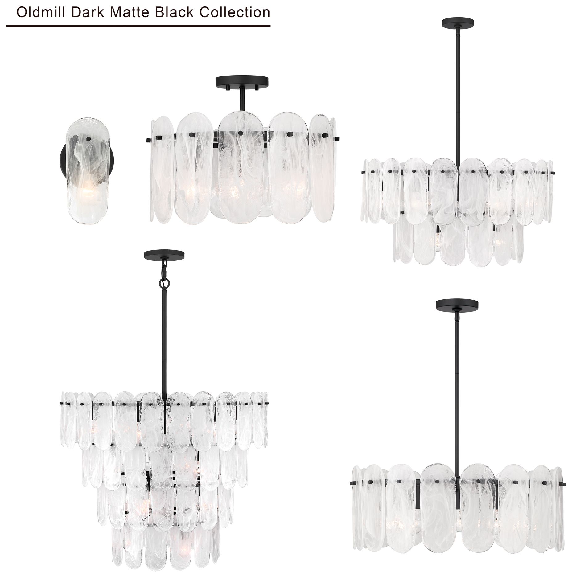Minka Lavery Oldmill 3-Lt 18.25-in Black Semi-Flush Mount with Glass Shades