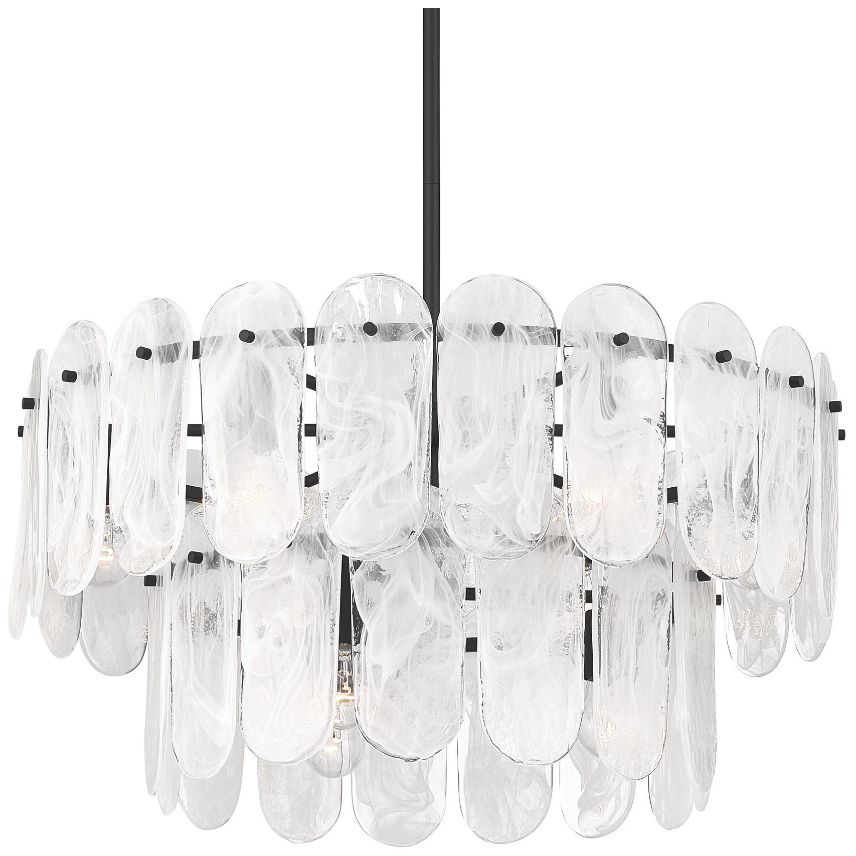 Minka Lavery Oldmill 9-Light 30.25-in Dark Matte Black Pendant with Shades