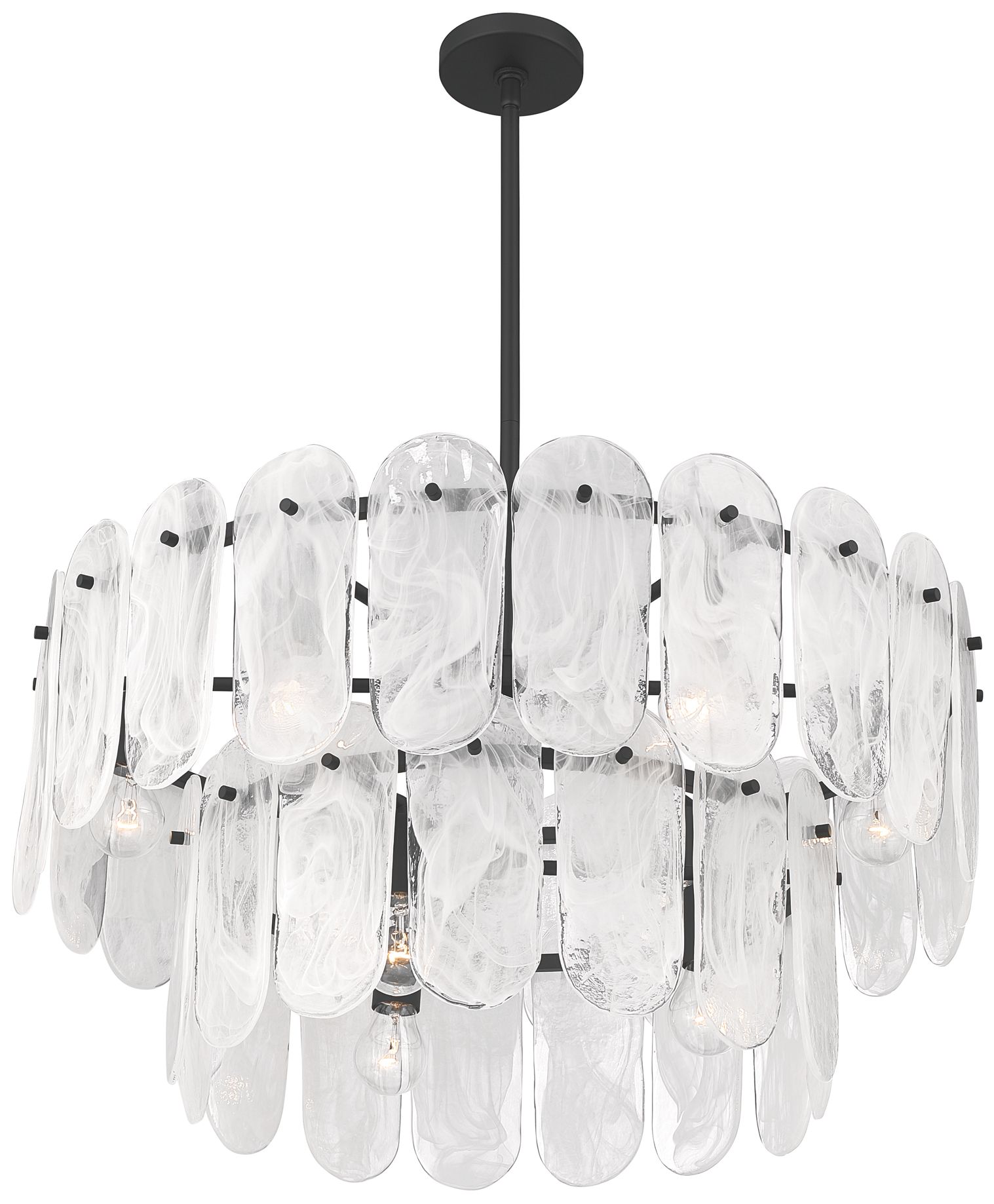 Image 5 Minka Lavery Oldmill 9-Light 30.25-in Dark Matte Black Pendant with Shades more views